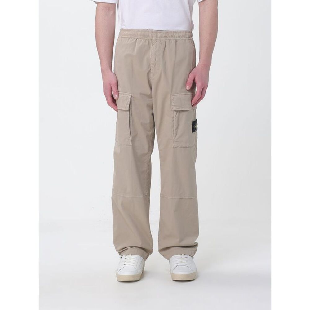 Stone Island Men Cotton Twill Cargo Trousers Stone Island